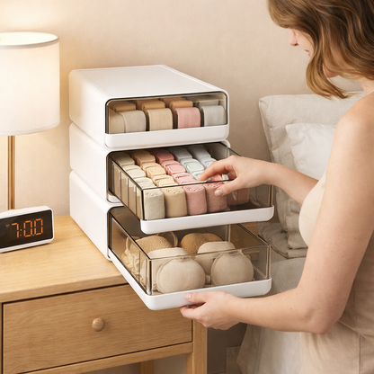 Drawer-Style Intimacy Vault — Stackable High-Capacity Organizers for Underwear, Socks & Lingerie