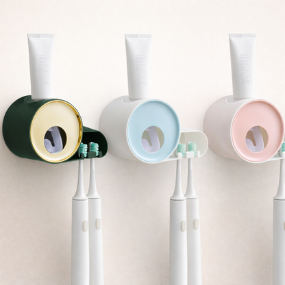 Automatic Toothpaste Dispenser Vault — No-Drill Wall Mount & Hygienic Oral Care Organizer