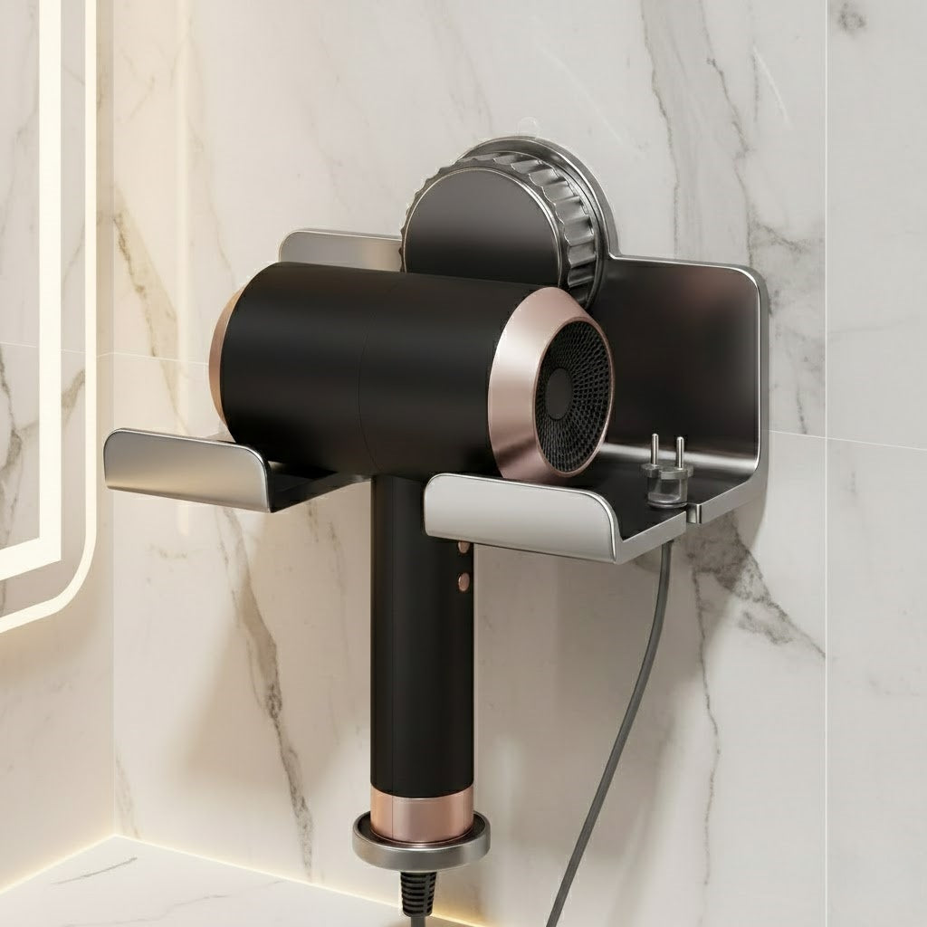Universal Hair Dryer Vault — No-Drill Wall Mount & Cable Management Space Optimizer