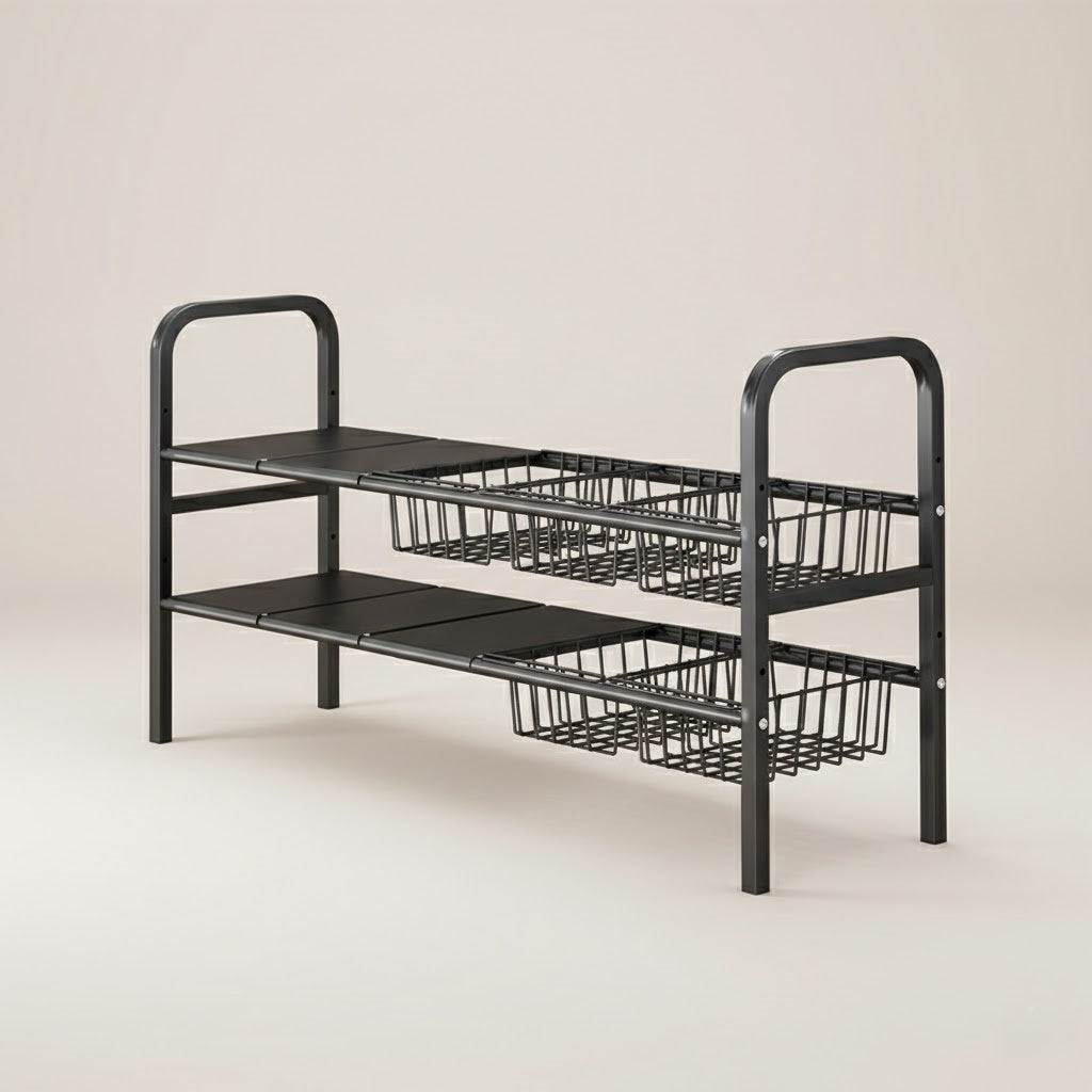 Expandable Under-Sink Sanctuary — Multi-Functional Storage Rack & Space Optimizer