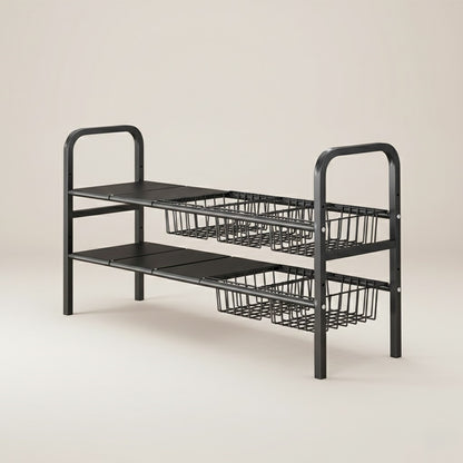 Expandable Under-Sink Sanctuary — Multi-Functional Storage Rack & Space Optimizer